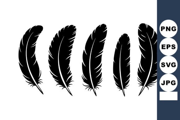 Black Feathers Vector: Detailed & Elegant