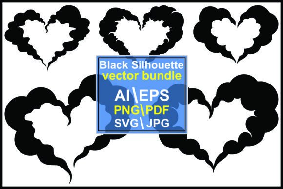 Black Heart Shapes Made of Smoke Clouds