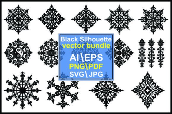 Collection of Black Ornamental Filigree: Elevating Design with Timeless Elegance