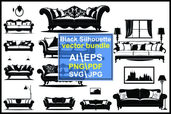 Collection of Sofa Silhouettes: A Versatile Resource for Designers and Creators