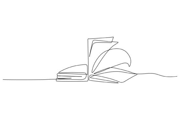 Continuous Line Design of an Open Book