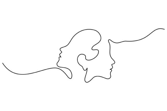 Continuous Line Design of Two People