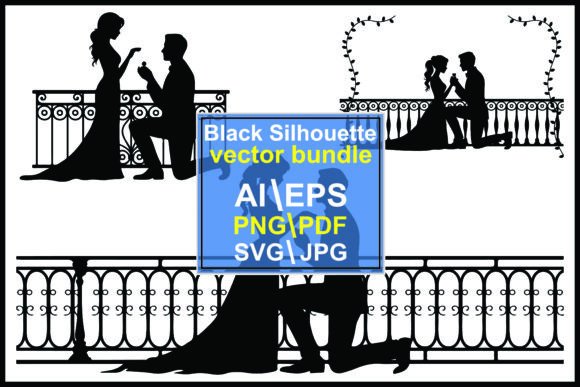 Couple Proposing on Balcony Silhouettes: Capturing Timeless Romance in Design