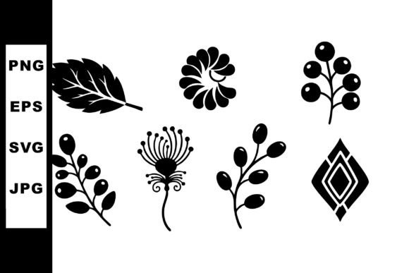 Enhance Your Designs with Botanical Leaf and Floral Vector Icons W