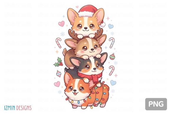 Evaluating the Appeal and Utility of Cute Christmas Corgi Puppy Stack PNG Art for Holiday Projects