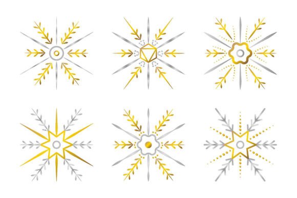 Festive Gold & Silver Snowflake Set