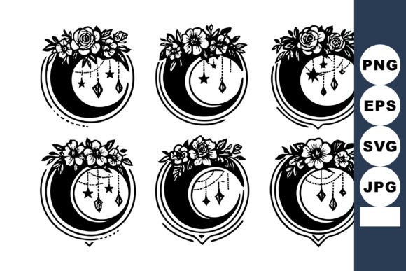 Floral Crescent Moon Designs with Hanging Elements: A Guide to Mystical Decor
