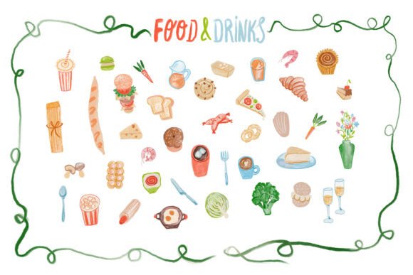 Hand-Drawn Food Collection Guide
