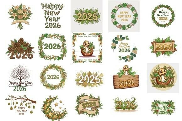Happy New Year 2026 Floral Clipart: Elevating Your Designs with Nature-Inspired Elegance