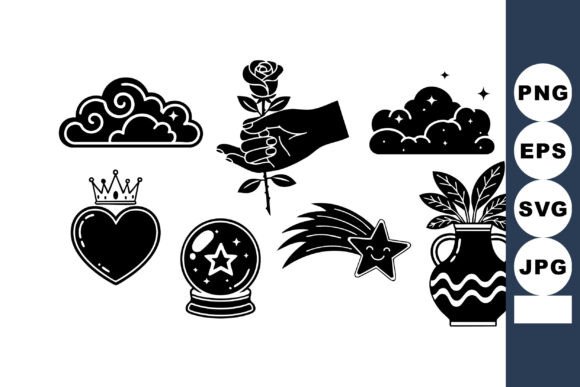 Integrating Black and White Mystical Vector Icons into Professional Design Workflows