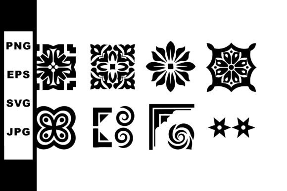 Integrating Black Ornamental Geometric Shapes and Floral Patterns into Professional Design Workflows