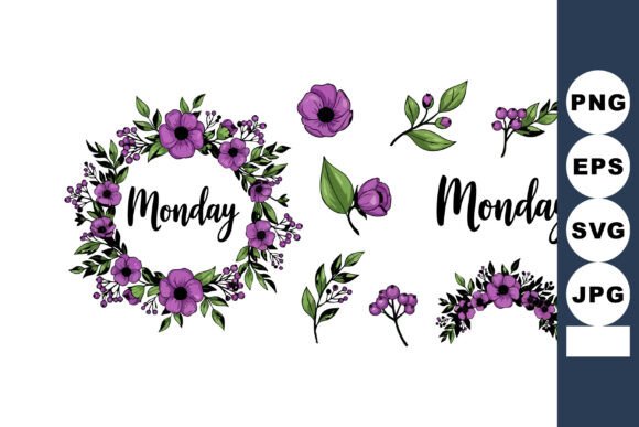 Purple Floral Monday Wreath Design Guide