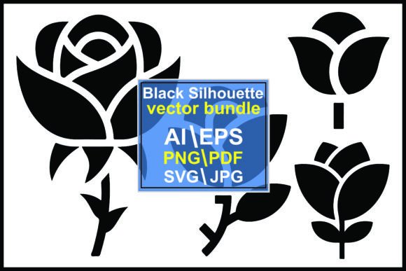 Rose Silhouette Bundle: Elevate Your Designs with Minimalist Black Rose Icons