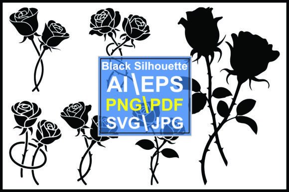 Silhouette Rose Floral Intertwined Stems: Integrating Botanical Vectors into Professional Design Workflows