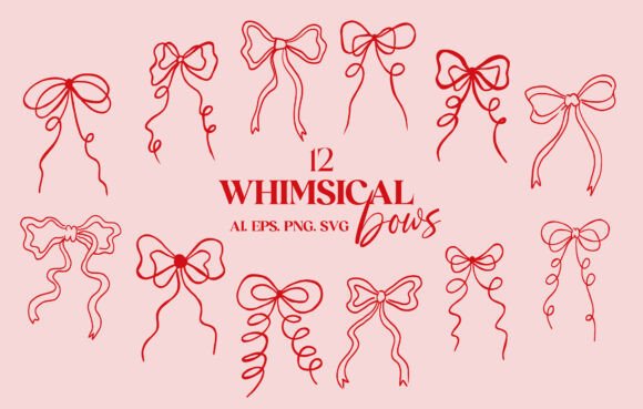 Strategic Visual Identity: Leveraging the Whimsical Bows Clipart Set for Brand Cohesion