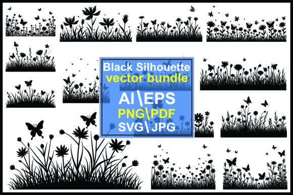 Unlocking Creative Potential with Grass, Flowers, and Butterfly Silhouettes