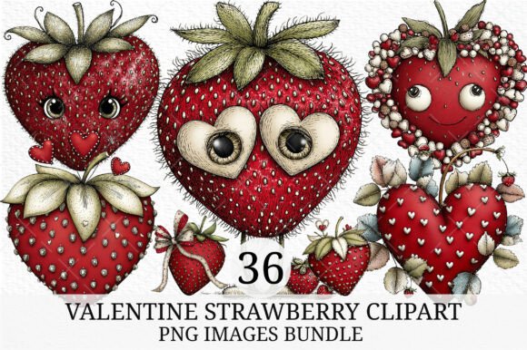 Valentine Strawberry Clipart: Elevating Modern Romantic Design