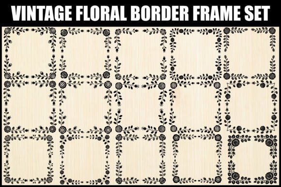 Vintage Floral Border Frame Set