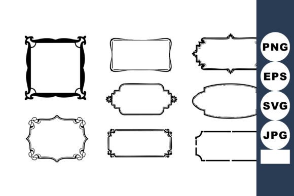 Vintage Ornamental Frame Borders Set Dec